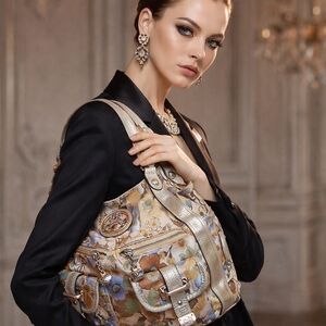 KATHY VAN ZEELAND Y2K FLORAL PATTERN SHOULDER BAG